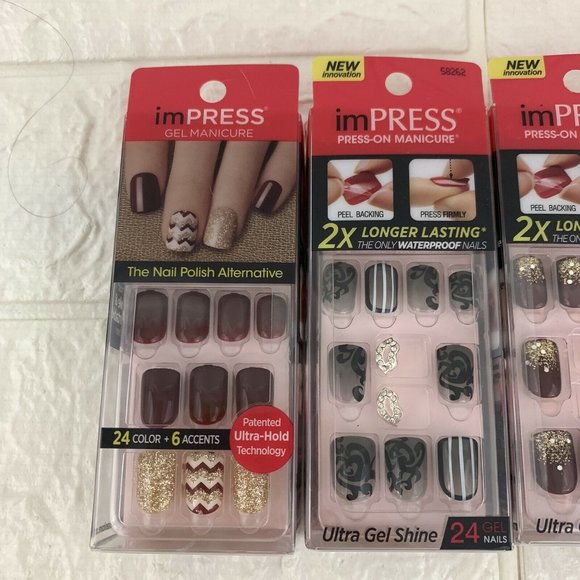 Kiss Impress Gel Manicure Press on Nails LOT OF 4 - Picture 2 of 5